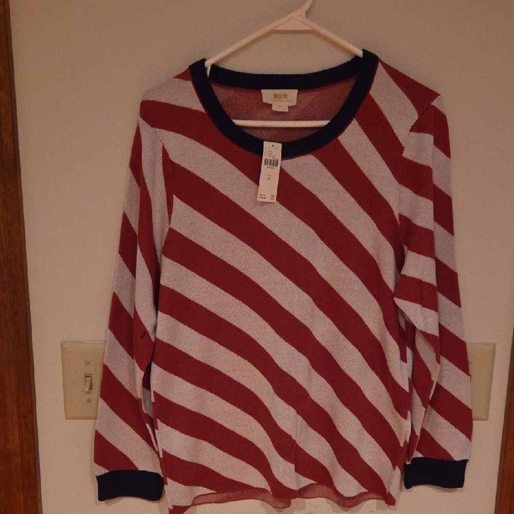 Maeve By Anthropologie Sweater, Red And White, Size Xl